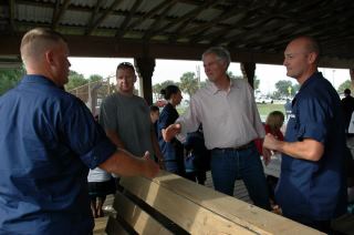 Photo: Meeting Coast Guard at the USCG SEctor Jacksonville - Navy League Cookout at Naval Station Mayport.