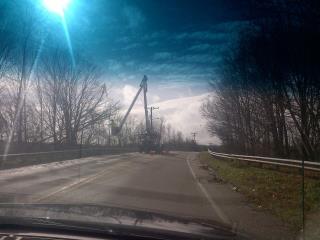 Photo: Out surveying impact of Sandy on eastern CT. Passed utilities and tree crews working in Franklin.