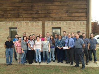 Photo: Following Q & A time, Rep Walberg paused to take a photo with employees at Hillsdale Terminal.