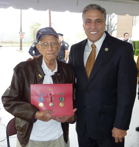 Photo: Yesterday, I presented several long-overdue medals to Louis J. Roman of Pittston, an 88-year-old veteran of World War II. http://1.usa.gov/RYdUg3