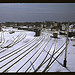 [Train and several sets of railroad tracks in the snow, Massachusetts] (LOC)