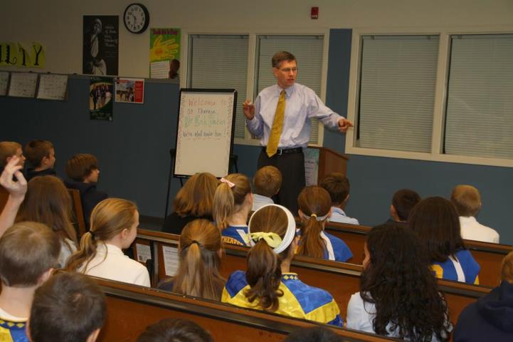 Photo: I had a great time visiting with 8th graders at St. Therese Middle School in Deephaven yesterday. What a bright group!