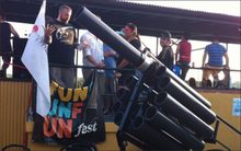 The Taco Cannon was fired off at Fun Fun Fun Fest in Austin, packed with Torchy's Tacos.