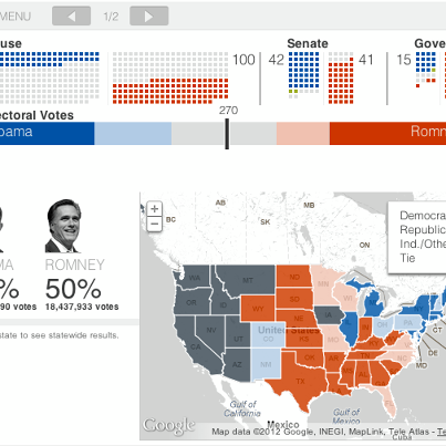 Photo: We're getting more results as the polls close in the Midwest. Follow our election live blog as we update our election map throughout the evening. | http://bloom.bg/TJrwzd