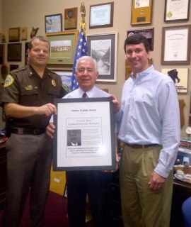 Photo: Congressman Rahall was recently joined in his Beckley District Office by Randy Cheetham with CSX and Beckley Police Chief Tim Deems for a presentation of an award honoring Congressman Rahall from the Coalition Against Bigger Trucks.