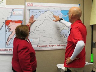 Photo: Senator Mikulski toured the American Red Cross Superstorm Sandy Headquarters in Baltimore to see first-hand relief efforts for those recovering from severe weather and to thank Red Cross workers and volunteers for their efforts.