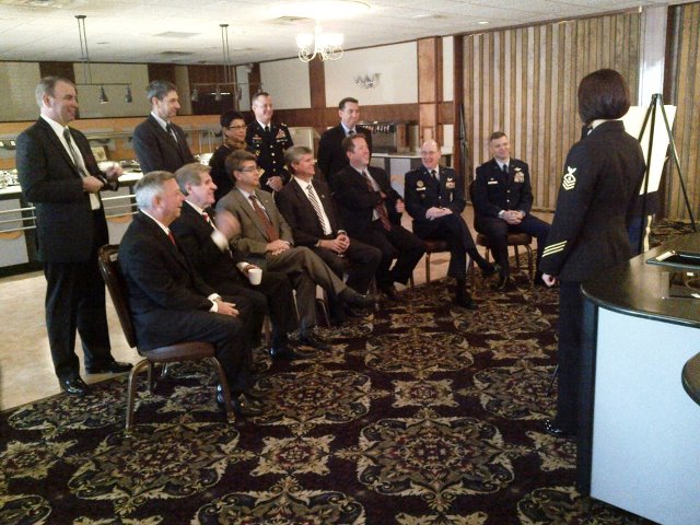 Photo: Getting a quick briefing of today's groundbreaking before the ceremony gets underway.