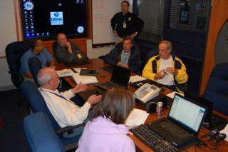 Photo: I stopped by the Delaware Emergency Management Agency to get a briefing on Hurricane Sandy and to thank the hard working men and women who will monitor the storm for Delaware.