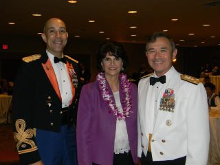 Photo: At the Go for Broke National Education Center's 11th Annual Evening of Aloha Gala Dinner with Col. Welton Chase and Vice Admiral Harry B. Harris.