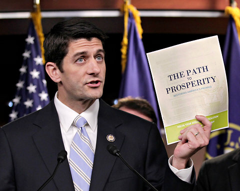 House Budget Committee Chairman Paul D. Ryan touted his budget proposal in Washington on Aug. 11.