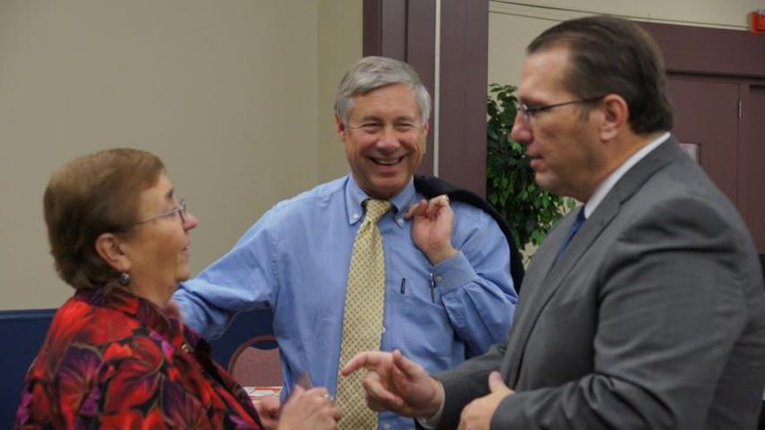 Photo: With St. Joseph County Clerk Pattie Bender and Southwest Michigan First CEO Ron Kitchens at Sturgis Rotary Club
