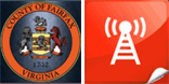 Fairfax County Seal and emergency alert icon
