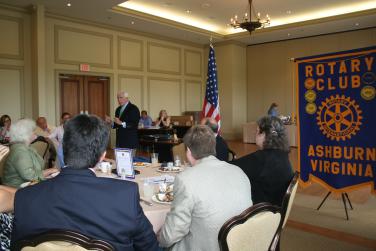 Speaking to the Ashburn Rotary Club 