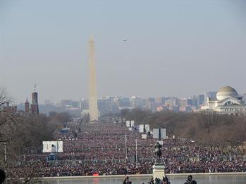 Crowds gather on the National Mall hours ahead of Swearing-In ceremony