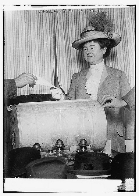 Mrs. Jas. Ralph [i.e. Rolph], Jr., voting (LOC)