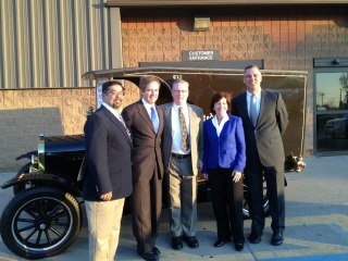 Photo: Brian and Congresswoman Kathy Hochul at UPS to honor local veterans and UPS employees