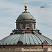 Shuttle Discovery flying past the Library of Congress