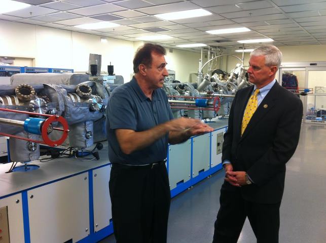 Photo: At the University of Arkansas's Nanoscale Material Science and Engineering Building with Dr. Greg Salamo. http://nano.uark.edu/5489.php