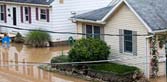 House under water after a flood