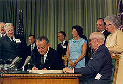 President Johnson Signs Medicare Into Law