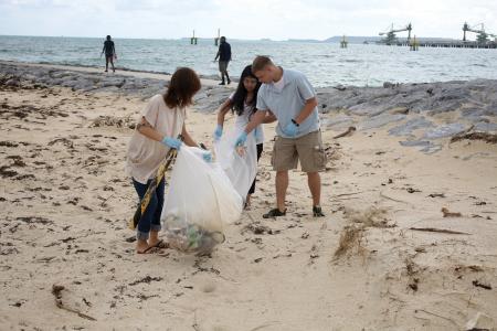 Uken Beach brightened by service, community members