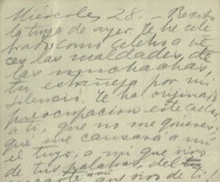 Letter from Gabriela Mistral, May 28, 1915, Santiago, Chile, to Manuel Magallanes Moure, Concepción, Chile