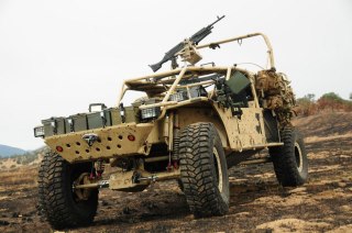 Photo: The 131st Rescue Squadron’s Search and Rescue Tactical Vehicle (SRTV) is an all-terrain vehicle used to pick up injured or isolated personnel when search and rescue aircraft cannot safely infiltrate the designated area of rescue. The SRTV is equipped with weaponry, medical, communication, high angle and extrication equipment and able to carry up to six Pararescuemen and four litter patients.