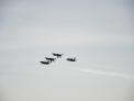 Blue Angels 1 and 4 fly inverted over Baltimore Harbor off of historic Fort McHenry