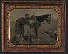 [John E. Cummins of the 50th, 99th, and 185th Ohio Infantry regiments in Union uniform next to a horse] (LOC) by The Library of Congress