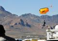 Jumpers out! The US Army parachute team performs during 2012 Amigo Airsho