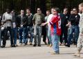 Instructor briefs riders