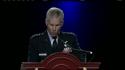 Commander, Air Force Space Command Gen William Shelton speaks on Space Command