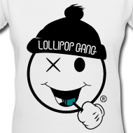 Design ~ Lollipop Gang Winter V-Neck T-Shirt Women White