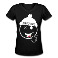 Women's T-Shirts ~ Women's V-Neck T-Shirt ~ Lollipop Gang Winter V-Neck T-Shirt Women Black