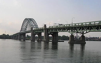 Bridge spanning a body of water