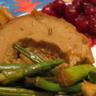 A vegan Thanksgiving feast, featuring Tofurky