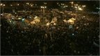 Thousands of people gather in Tahrir Square, Cairo