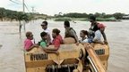 People escaping floods