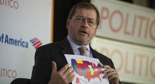 Americans For Tax Reform President Grover Norquist is pictured during a POLITICO Playbook Breakfast event at the Newseum on Nov. 28. | Jay Westcott/POLITICO
