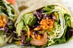 Organic Avocado and vegetables wrap sandwich