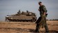 Israeli soldiers at the Israel Gaza border