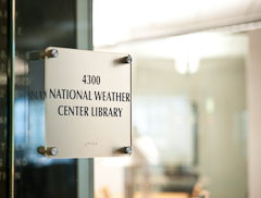 National Weather Center Library sign