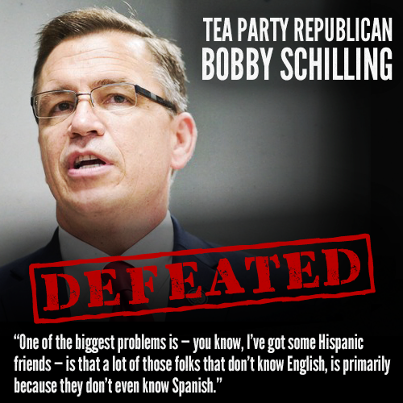 Photo: On November 6, Illinois voters rejected Tea Party Republican Bobby Schilling.

Share this if you're glad he's out of a job.