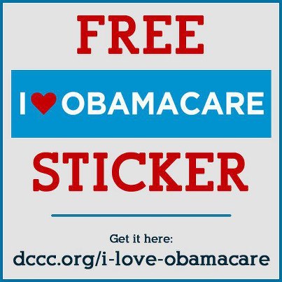 Photo: We're in a giving mood. 

Click here to get a FREE Obamacare sticker for the holidays: http://dems.me/i-love-obamacare