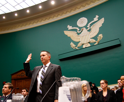 Photo: Earlier today, Barry Cadden, the head of the New England Compounding Center which has been linked to the deadly meningitis outbreak, invoked his 5th Amendment rights and refused to answer questions at today's Oversight and Investigations Subcommittee hearing.