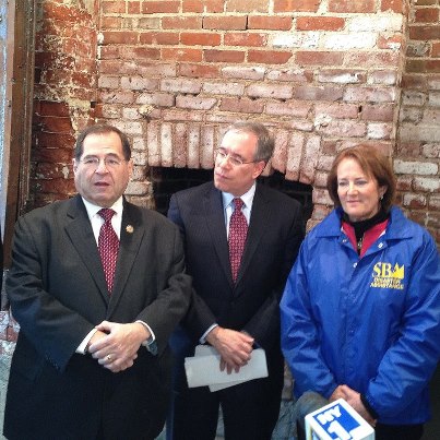 Photo: Today I surveyed NYC small businesses affected by Sandy with U.S. Small Business Administration Administrator Karen Mills, Borough President Scott M. Stringer, Assembly Speaker Sheldon Silver, Assemblywoman Deborah Glick, State Senator Daniel Squadron, and CB 1 Chair Catherine McVay Hughes.  We showed Administrator Mills the widespread damage to local businesses and discussed the importance of maximizing federal assistance to those who are struggling.