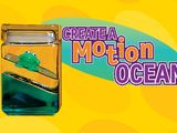 Photo: a plastic frog floating in a jar. Text reads &quot;Create a Motion Ocean&quot;
