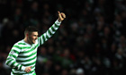 Celtic's Gary Hooper celebrates his goal 