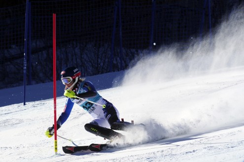 Mikaela Shiffrin, 17, of Eagle-Vail, races during the first women's slalom run at the Nature Valley Aspen Winternational Audi FIS Ski World Cup at Aspen Mountain in Aspen on Sunday, Nov. 25, 2012. Shiffrin was the 10th qualifier to make it to Sunday's second run.