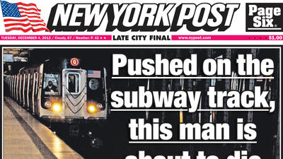 Outrage over N.Y. Post cover of man in train's path